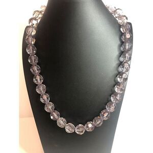 574 Garold C Miller Friends Collection Chunky Gray Faceted Beaded Necklace